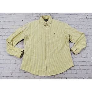 Polo Ralph Lauren Striped Button Custom Fit Shirt Yellow MENS SIZE XL